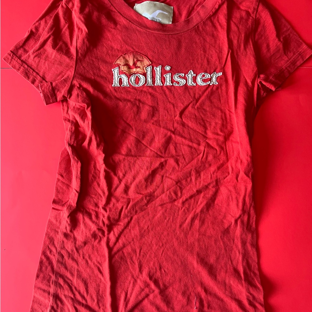 Hollister Size Medium Sunset Tee extra long Burnt orange red